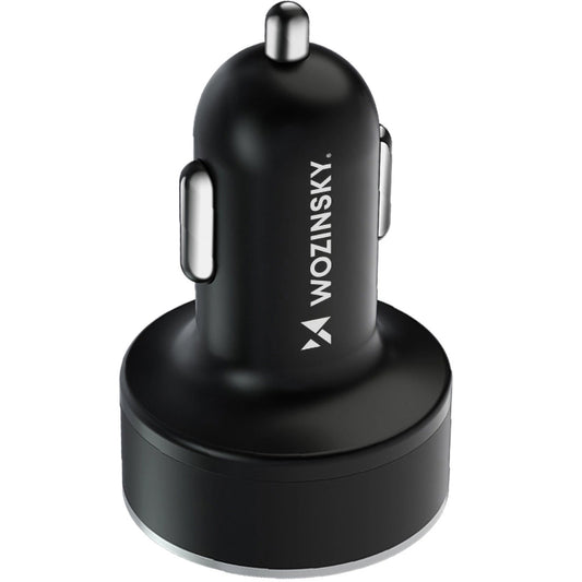 Autolader WZK WDCCB, 50W, 3A, 2 x USB-A - 2 x USB-C, Zwart