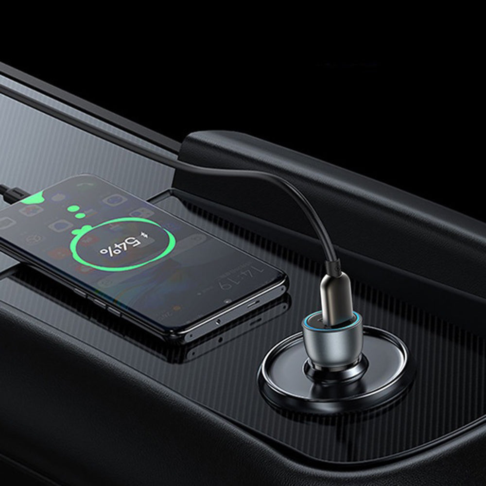 Autolader Yesido Y49, 30W, 3A, 1 x USB-A - 1 x USB-C, Grijs