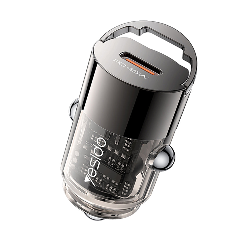 Autolader Yesido Y67, 45W, 3A, 1 x USB-C, Zwart