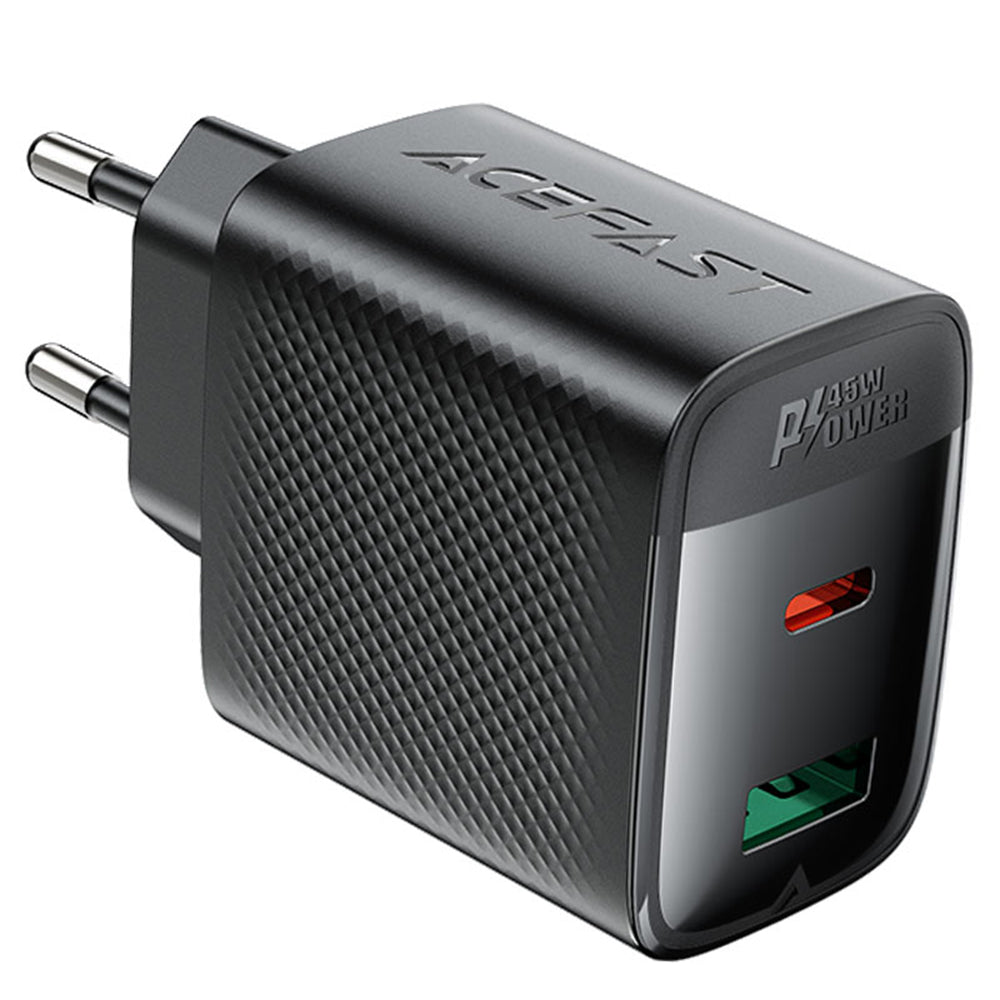 Netwerkoplader Acefast A106, 45W, 3A, 1 x USB-A - 1 x USB-C, Zwart