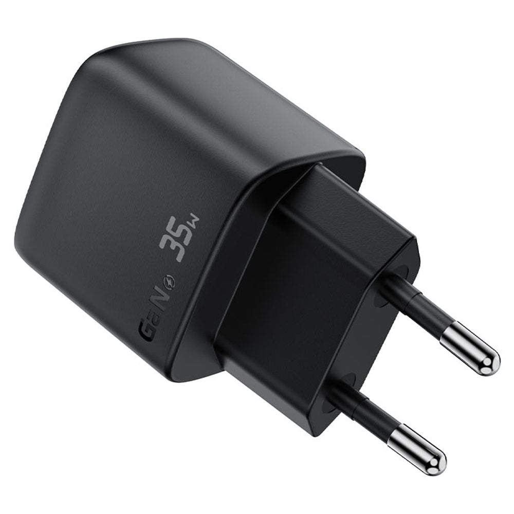 Acefast A116 Display Network Charger, 35W, 3A, 1 x USB-A - 1 x USB-C, Black