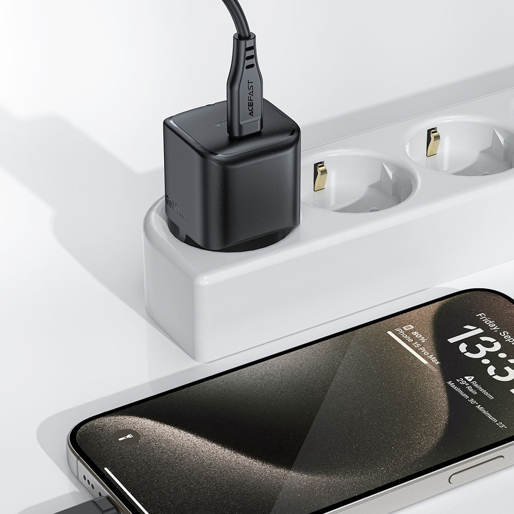 Acefast A77 Network Charger, 30W, 3A, 1 x USB-C, Black