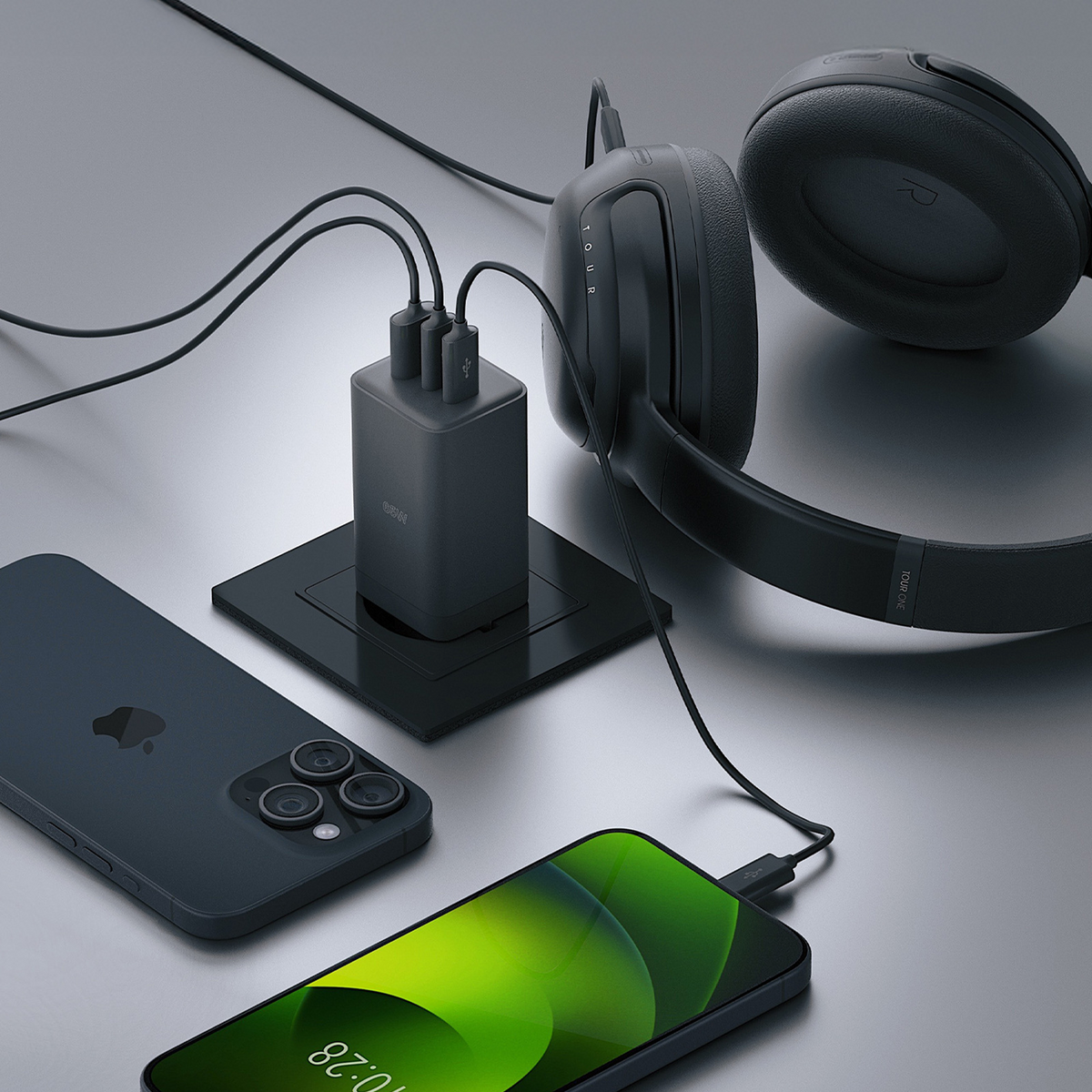 Allity Netwerkoplader. ATC-01-65WACC Fast, 65W, 3.25A, 1 x USB-A - 2 x USB-C, Zwart