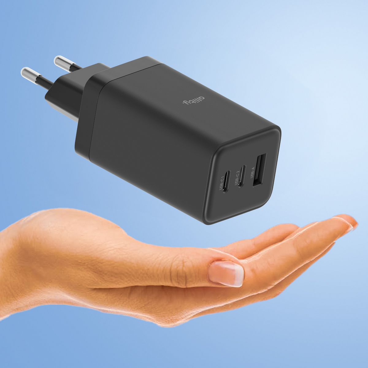 Allity Netwerkoplader. ATC-01-65WACC Fast, 65W, 3.25A, 1 x USB-A - 2 x USB-C, Zwart