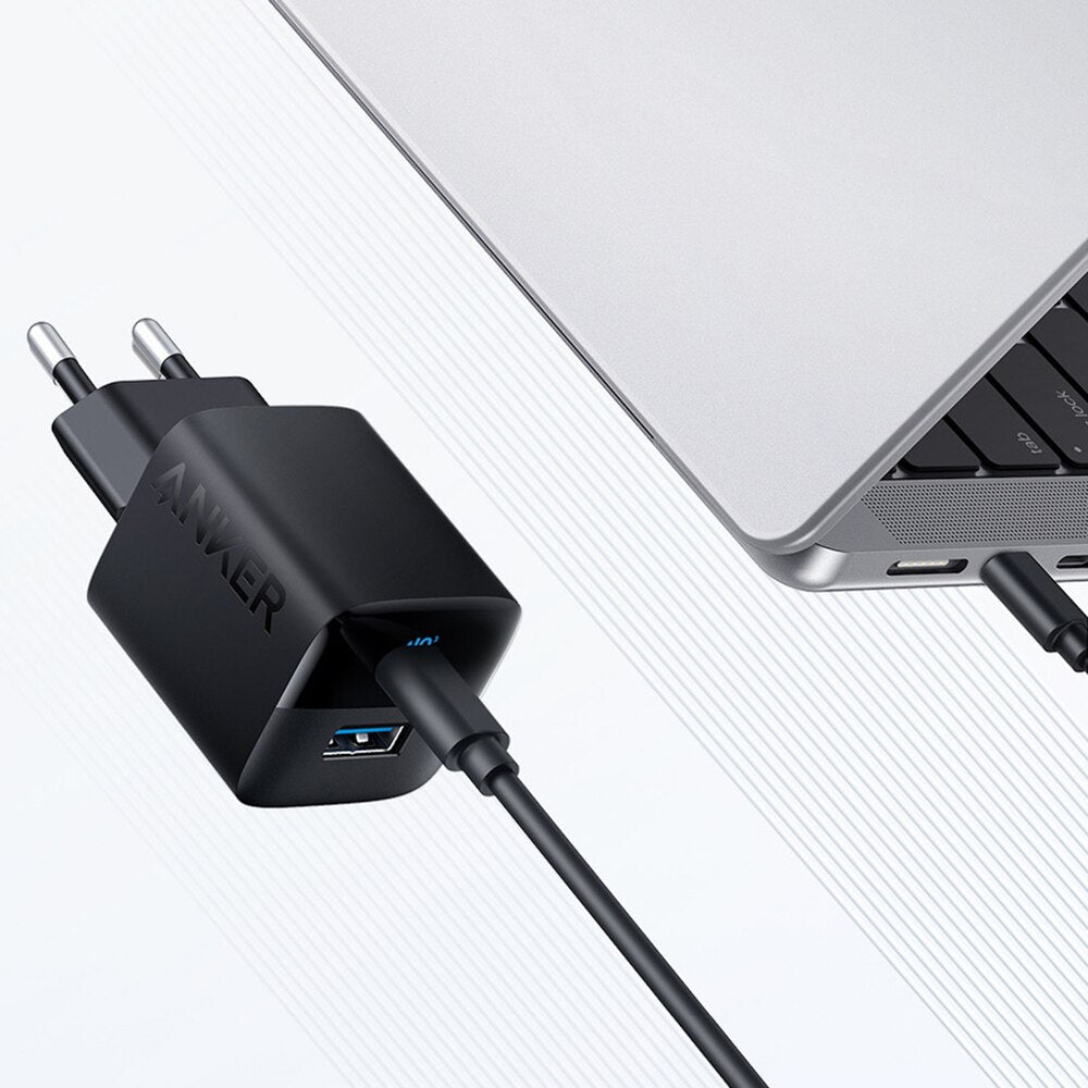 Anker 323 Netwerkoplader, 33W, 3A, 1 x USB-A - 1 x USB-C, Zwart A2331G11