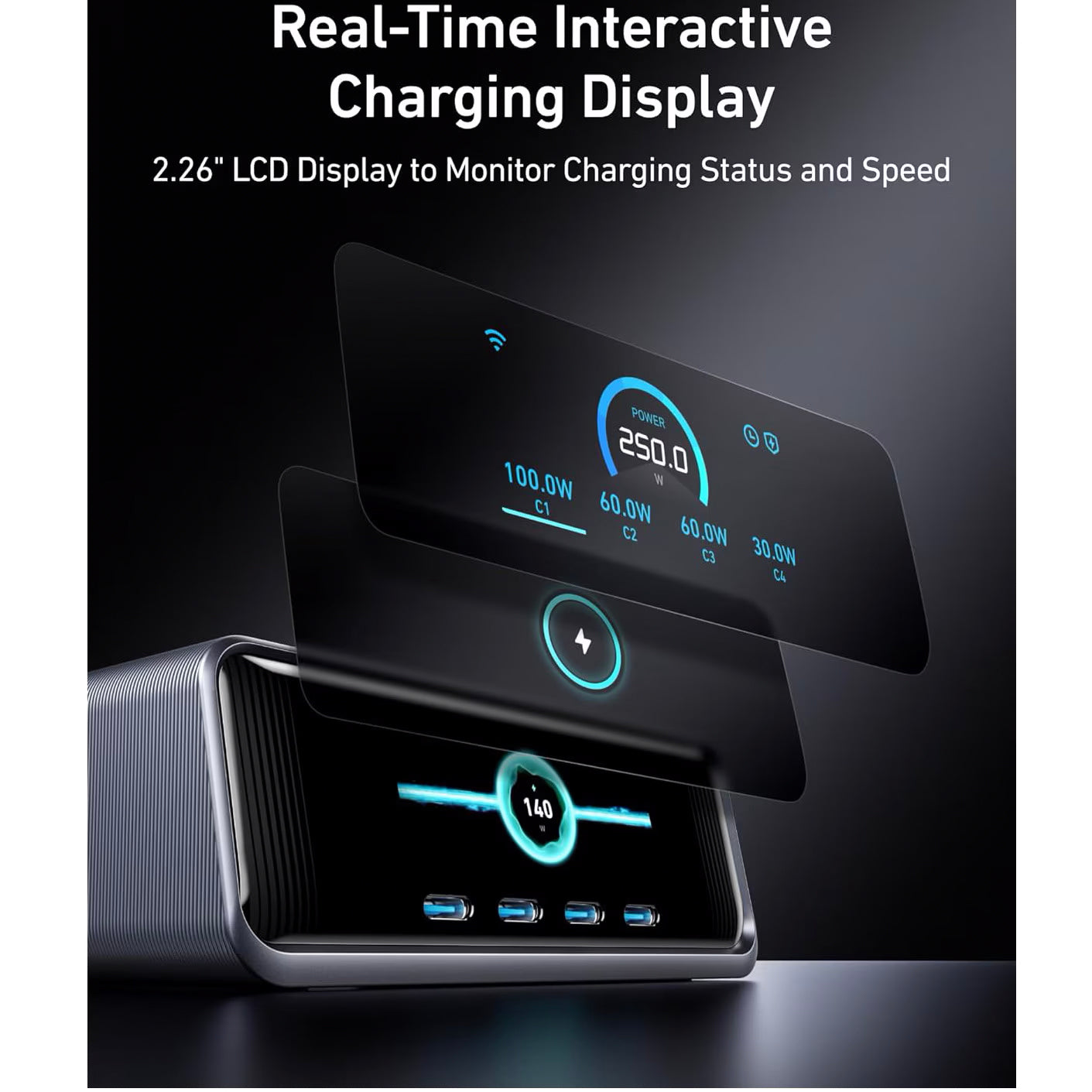 Netwerkoplader Anker Prime, 250W, 2 x USB-A - 4 x USB-C, Zwart A2345341