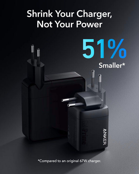 Anker Prime Wall Charger, 67W, 5A, 1 x USB-A - 2 x USB-C, Black, Resealed A2669313