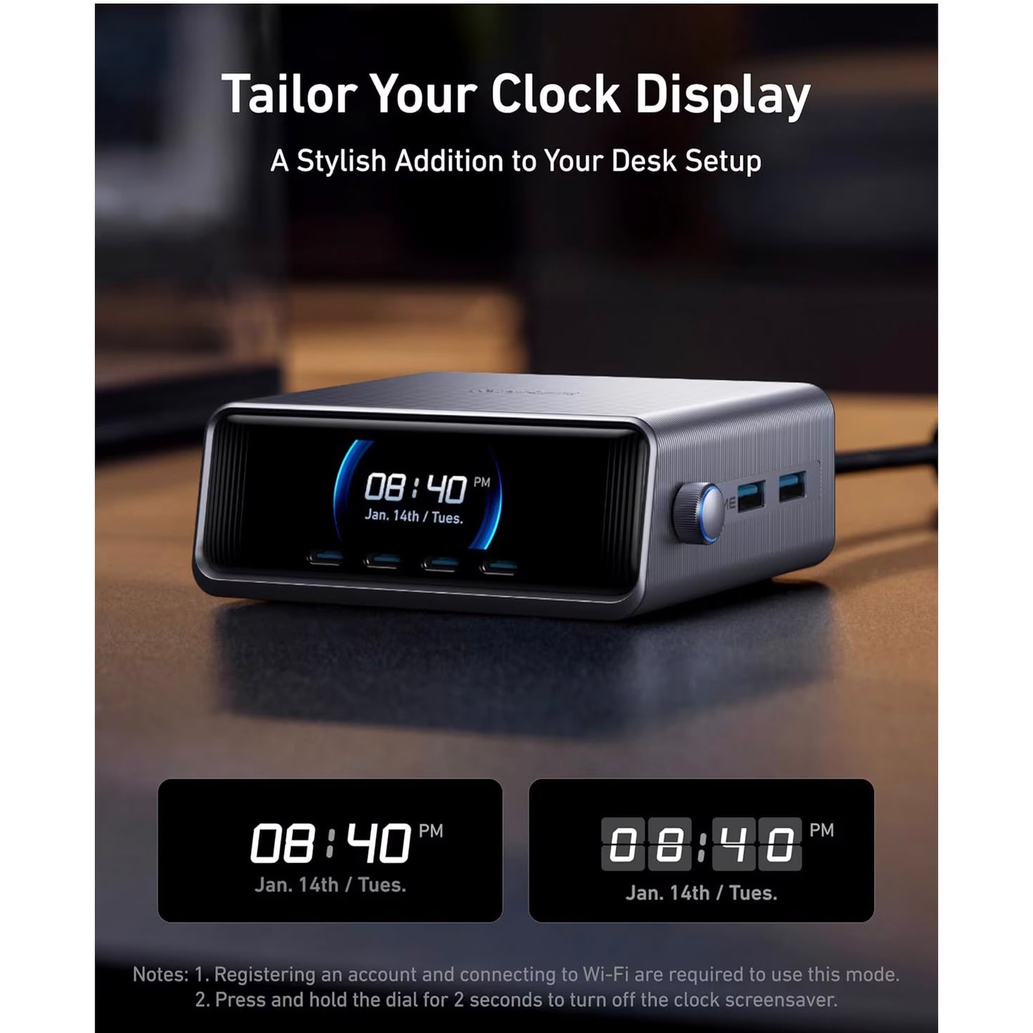 Netwerkoplader Anker Prime, 250W, 2 x USB-A - 4 x USB-C, Zwart A2345341