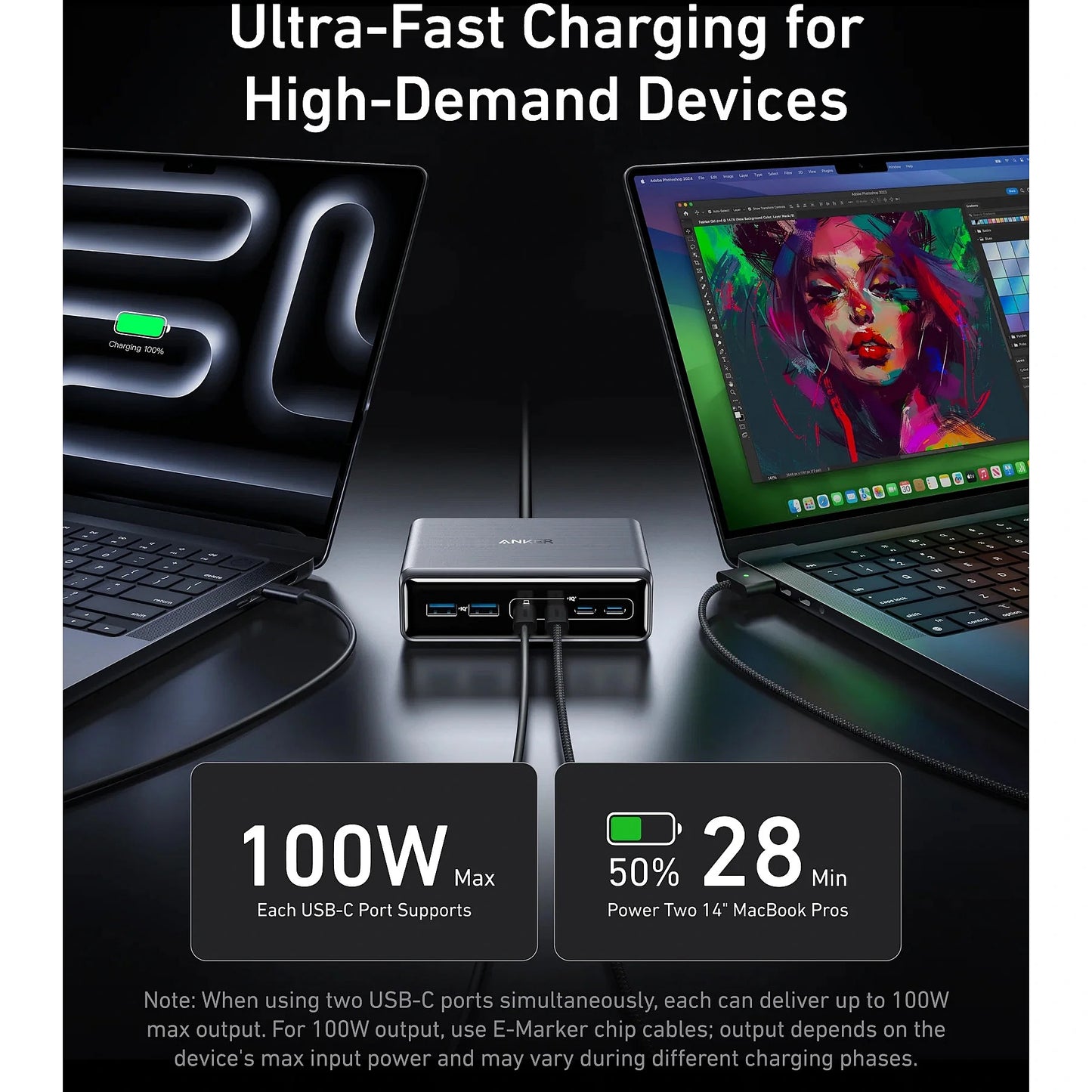 Netwerkoplader Anker Prime, 200W, 3A, 2 x USB-A - 4 x USB-C, Zwart A2683341