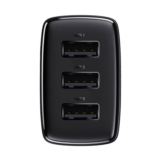 Netwerklader Baseus Compact 3U, 17W, 2.1A, 3 x USB-A, zwart CCXJ020101