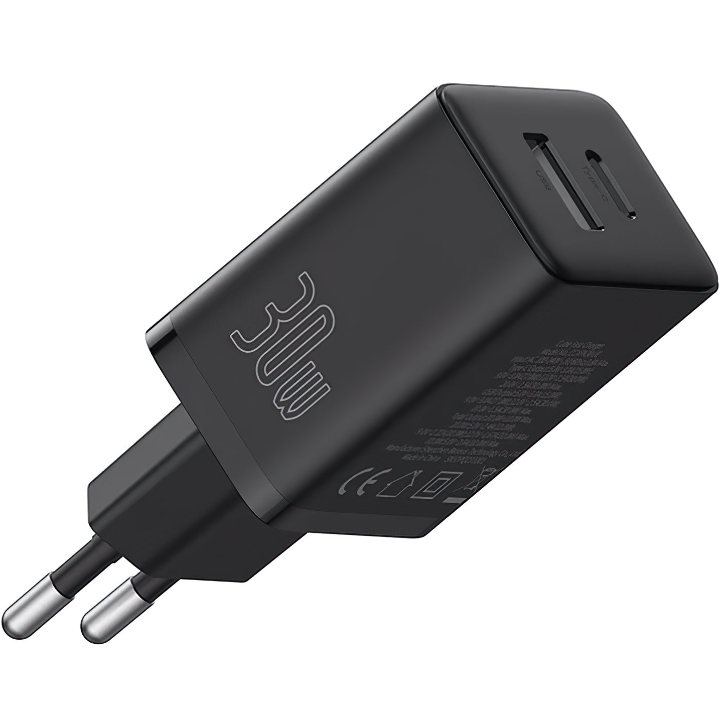 Netwerkoplader Baseus Cube, 30W, 2.4A, 1 x USB-A - 1 x USB-C, zwart P10111404113113-00