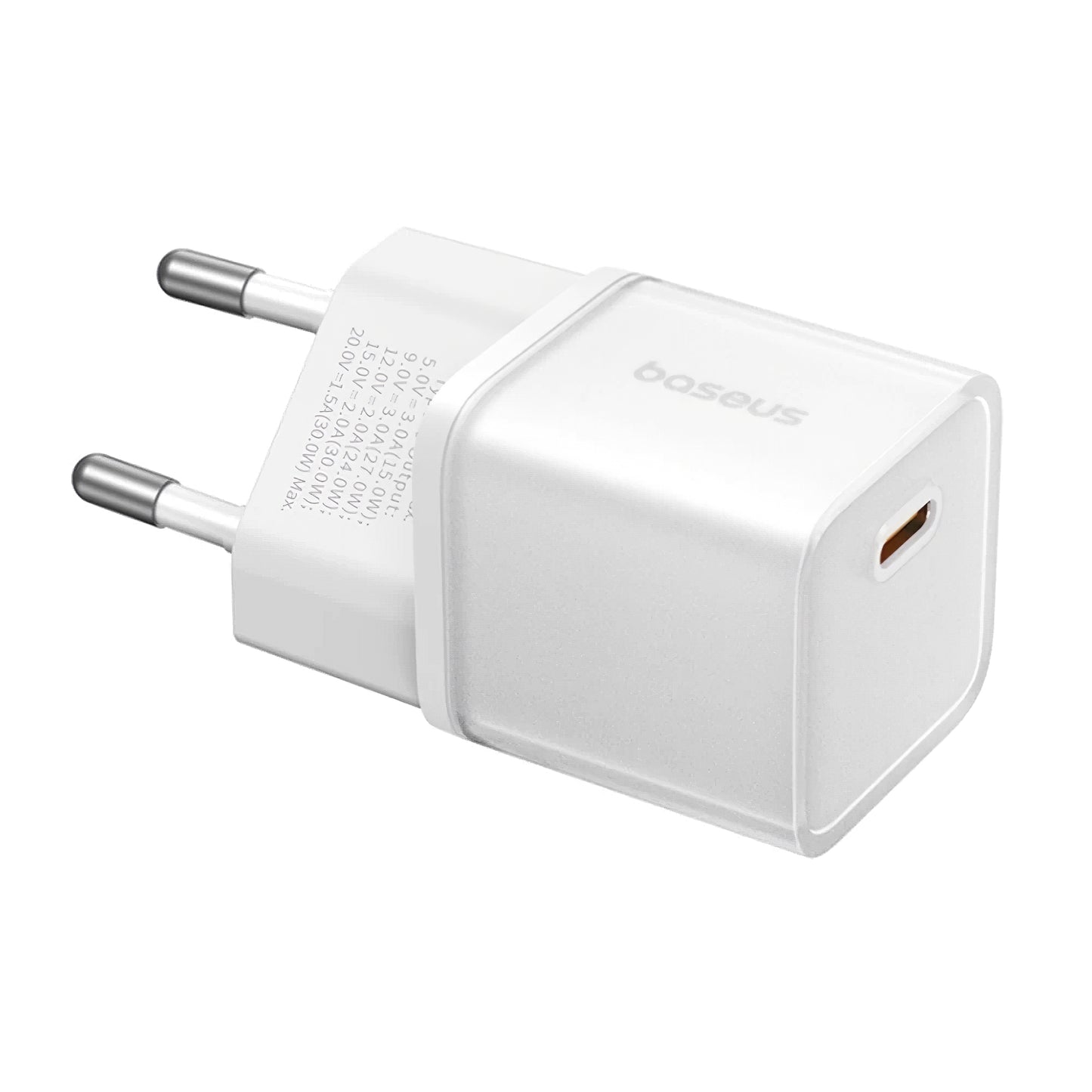 Network Charger Baseus GaN5S, 20W, 3A, 1 x USB-C, White P1016250503213-00