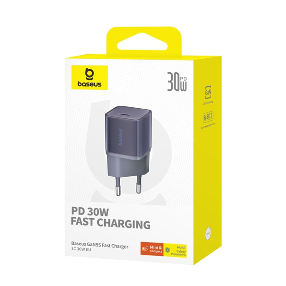 Baseus GaN5S Netwerkoplader, 30W, 3A, 1 x USB-C, Paars P10162504523-00