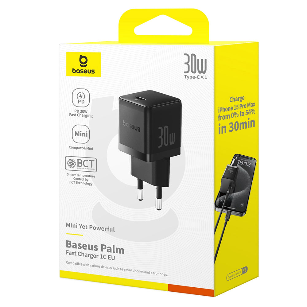 Baseus Palm Netwerkoplader, 30W, 3A, 1 x USB-C, Zwart P10111605113-00