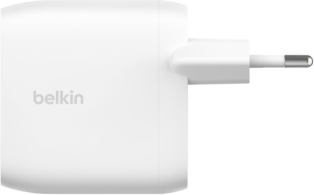 Belkin BoostCharge Pro Dual Netlader, 60W, 3A, 2 x USB-C, Wit WCB010vfWH
