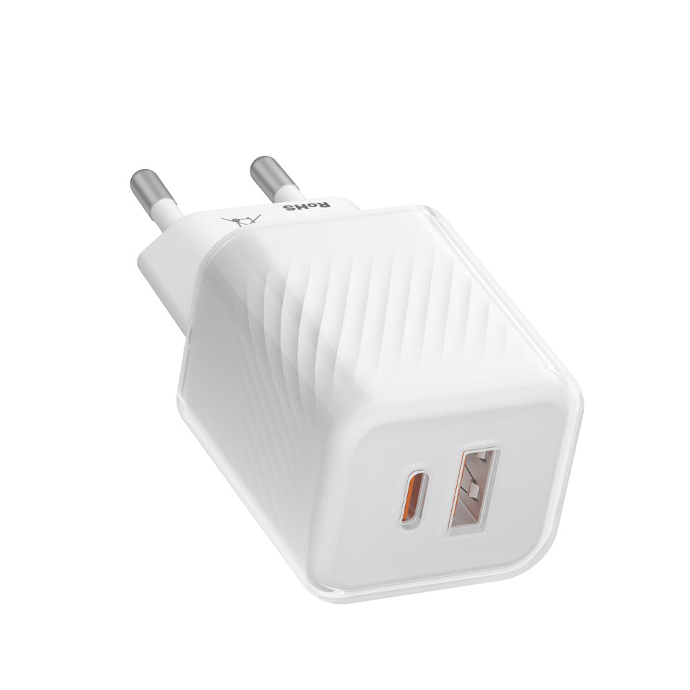 Blueo Netwerkoplader, 35W, 3A, 1 x USB-A - 1 x USB-C, Wit