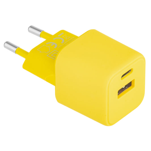 Netwerkoplader Colorum CLS30-AC-05, 30W, 3A, 1 x USB-A - 1 x USB-C, Geel