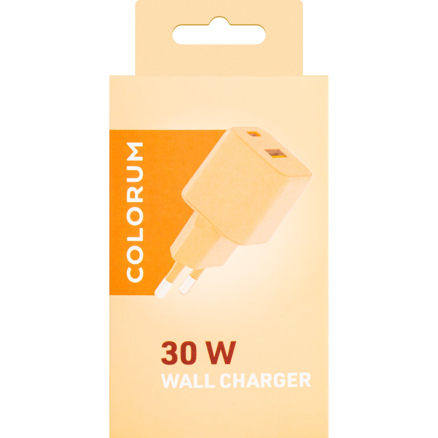 Netwerkoplader Colourum CLS30-AC-14, 30W, 3A, 1 x USB-A - 1 x USB-C, Oranje
