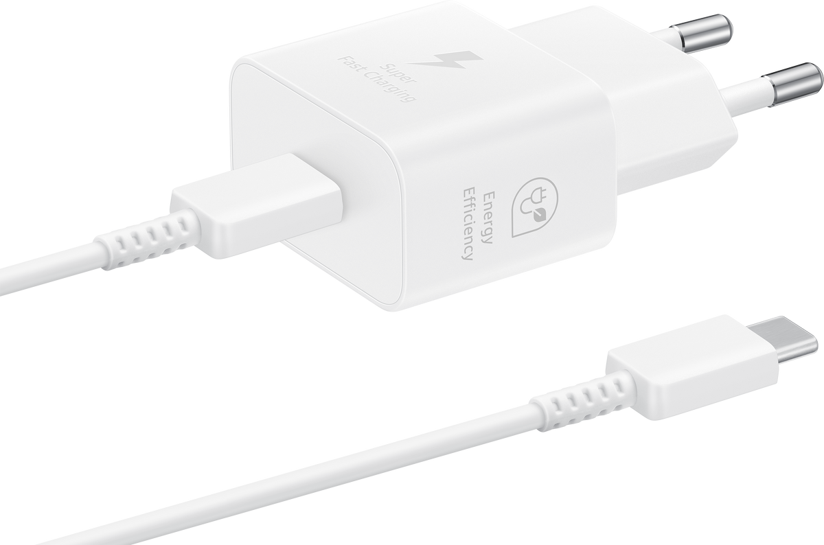 Samsung USB-C kabel netwerkoplader, 25W, 3A, 1 x USB-C, Wit EP-T2510XWEGEU