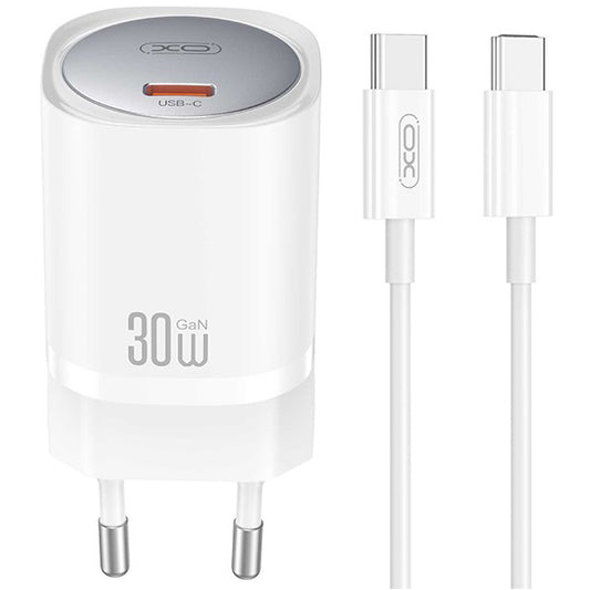 XO Design CE20, 30W, 3A, 1 x USB-C, 1 x USB-C, Wit