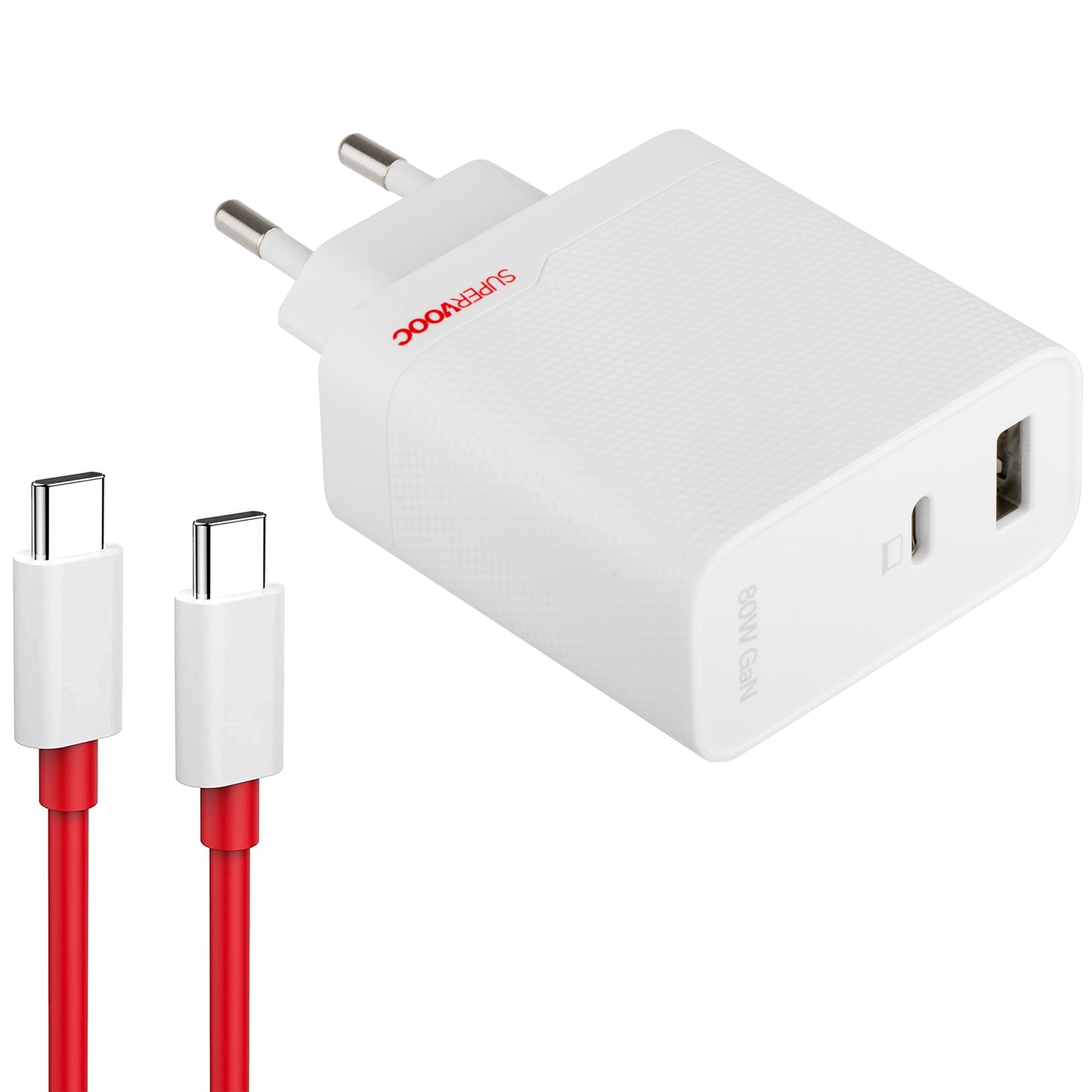 Netlader met USB-C-kabel OnePlus, 80W, 7.3A, 1 x USB-A - 1 x USB-C, Wit 5461100597