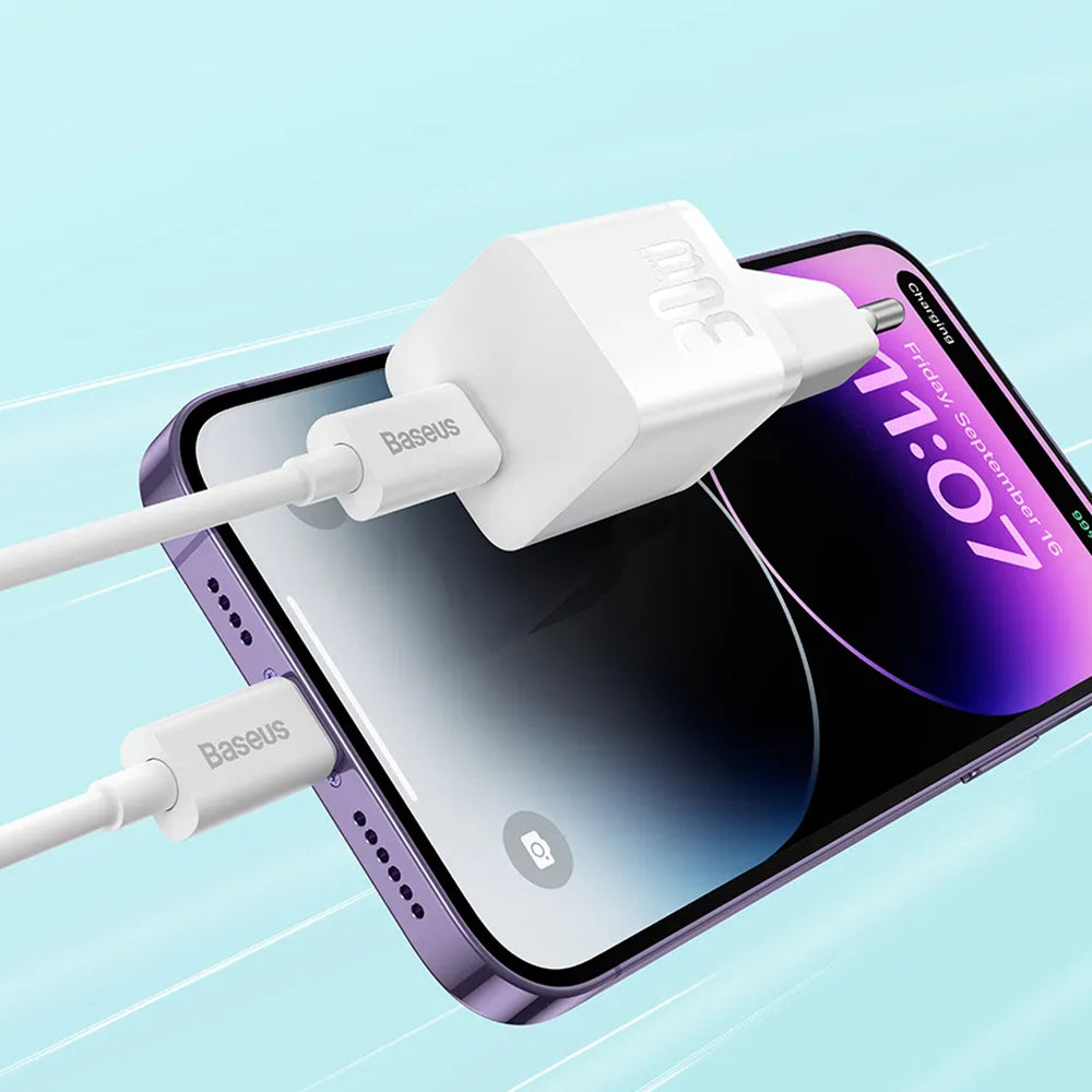 Baseus GaN5S USB-C kabel netwerklader GaN5S, 30W, 3A, 1 x USB-C, Wit P10110902213-00