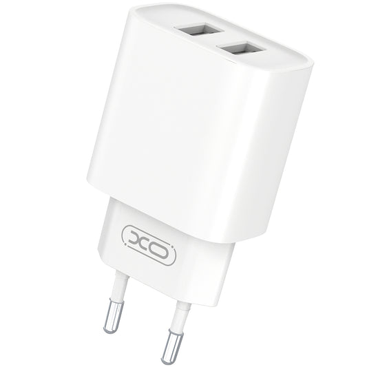 XO Design XO Design BPCE02C USB-C kabelnetwerklader, 10,5W, 2,1A, 2 x USB-A, Wit
