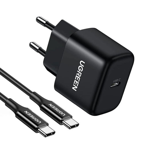 UGREEN CD250, 25W, 3A, 1 x USB-C, 1 x USB-C, Zwart