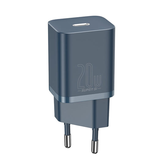 Baseus Super Si netwerkoplader met Lightning-kabel, 20W, 3A, 1 x USB-C, Blauw TZCCSUP-B03