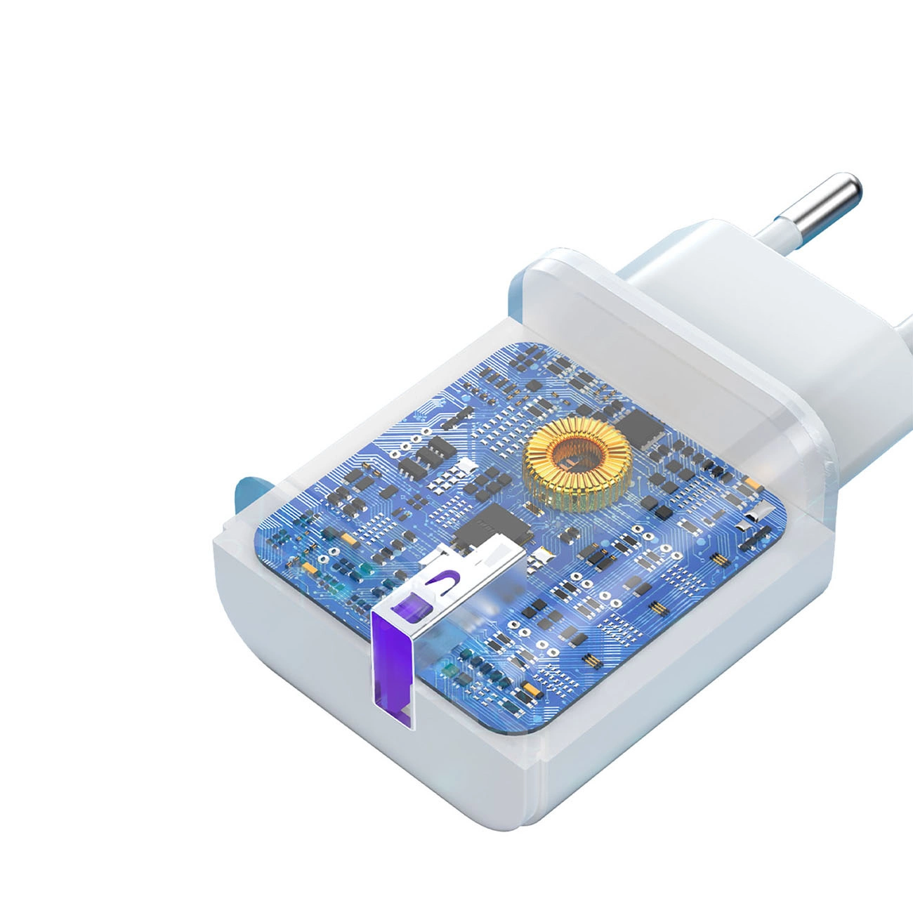 Netwerkoplader met USB-C Kabel Dudao A20EU, 18W, 3A, 1 x USB-A, Wit