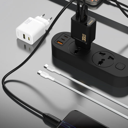 Netwerkoplader met USB-C Kabel Dudao A27TCEU, 30W, 1 x USB-A - 1 x USB-C, Zwart