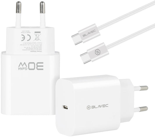Blavec BC-14 USB-C-netadapter met kabel, 30 W, 3 A, 1 x USB-C, wit
