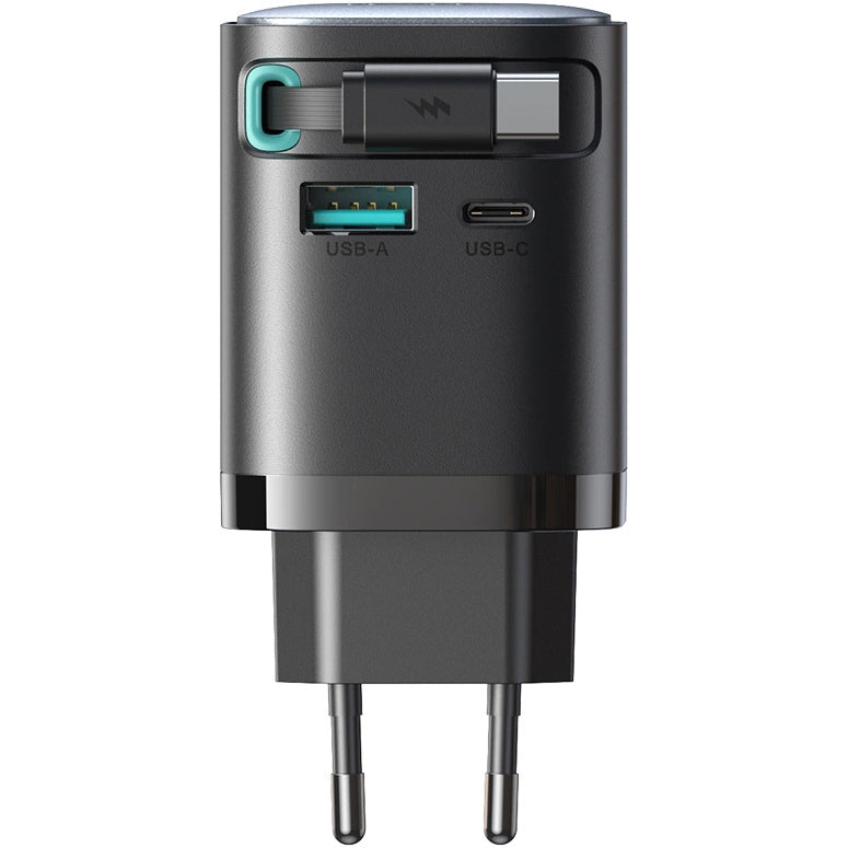 Joyroom JR-TCL02 USB-C kabelnetwerklader JR-TCL02, 65W, 3A, 1 x USB-A - 1 x USB-C, Zwart