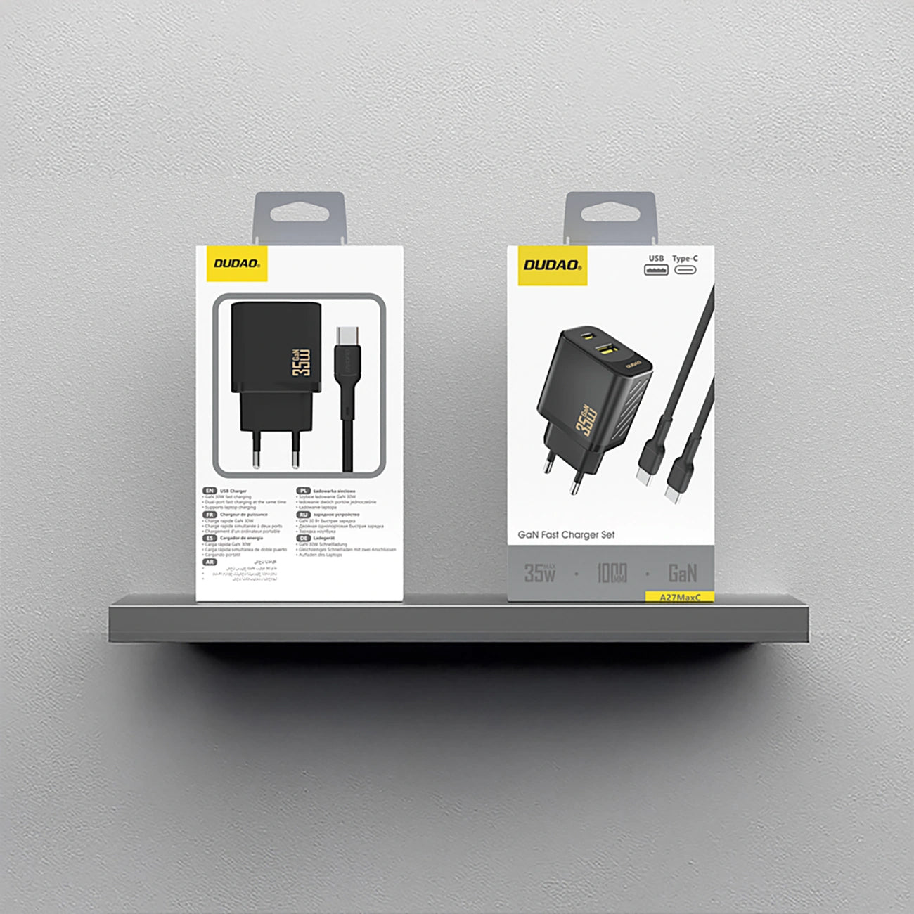 Netwerkoplader met USB-C Kabel Dudao A27 Max, 35W, 1 x USB-A - 1 x USB-C, Zwart