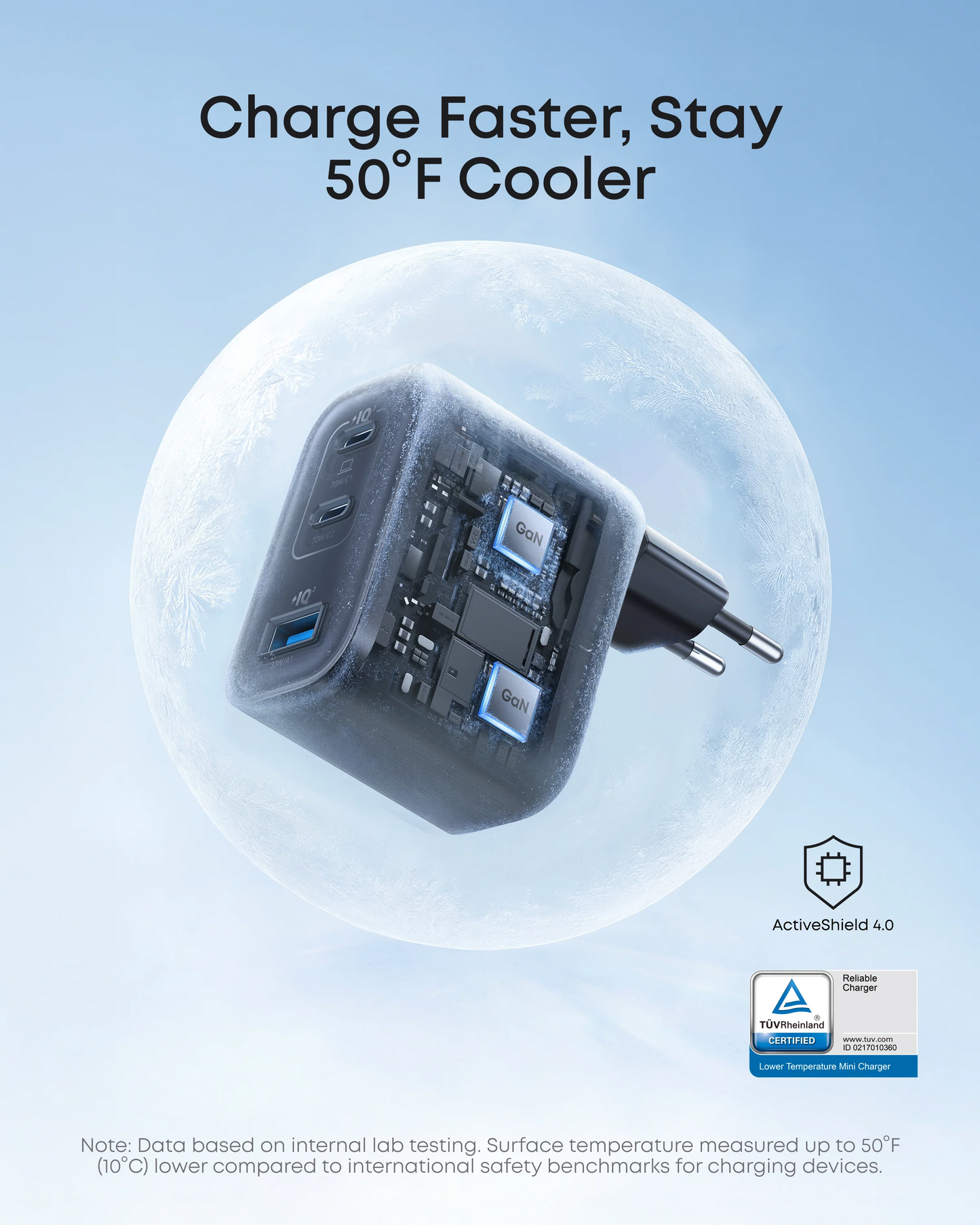 Netwerkoplader met USB-C Kabel Anker Nano, 70W, 3.5A, 1 x USB-A - 2 x USB-C, Grijs B121A311