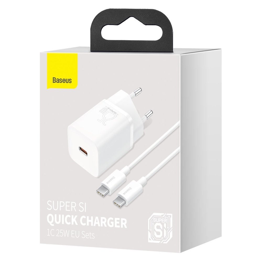 Netlader met USB-C-kabel Baseus Super Si, 25W, 3A, 1 x USB-C, Wit TZCCSUP-L02