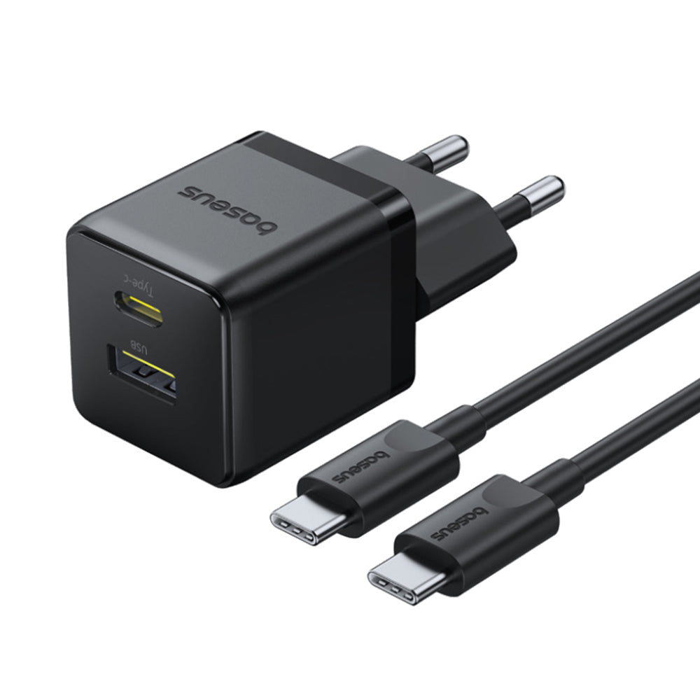 Netwerkoplader met USB-C Kabel Baseus Palm, 30W, 3A, 1 x USB-A - 1 x USB-C, Zwart P1011160A113-01