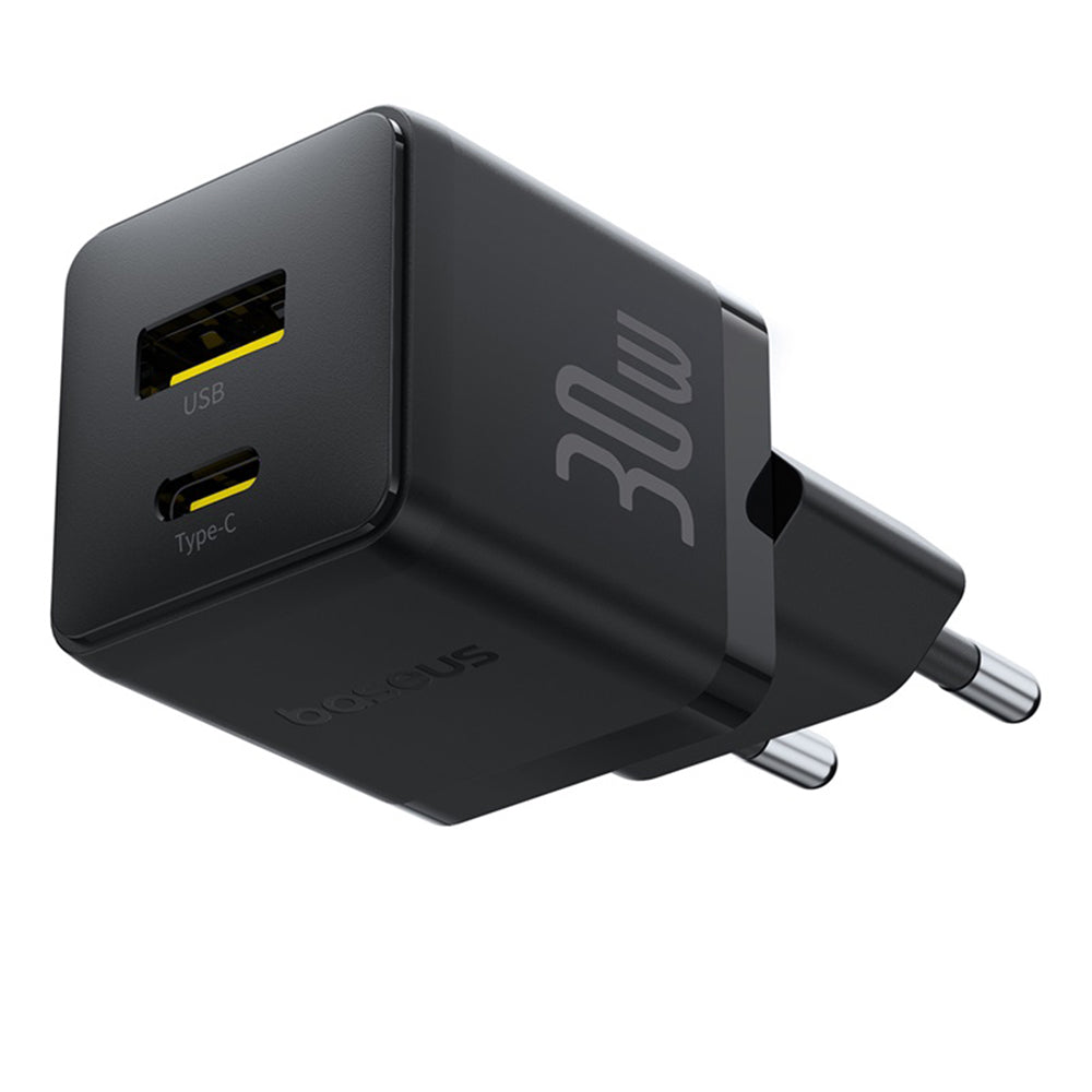 Netwerkoplader met USB-C Kabel Baseus Palm, 30W, 3A, 1 x USB-A - 1 x USB-C, Zwart P1011160A113-01