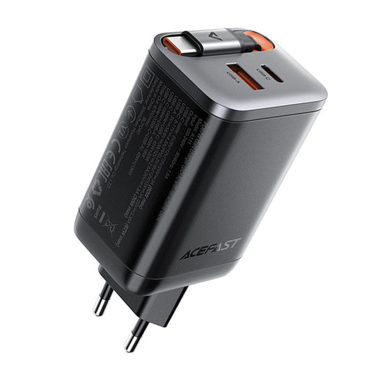 Netwerkoplader met USB-C Kabel Acefast A111, 67W, 3A, 1 x USB-A - 1 x USB-C, Zwart