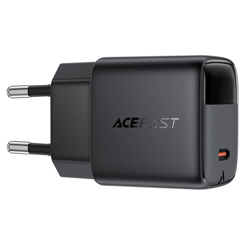 Netwerkoplader met USB-C Kabel Acefast A115 Display, 30W, 3A, 1 x USB-C, Zwart