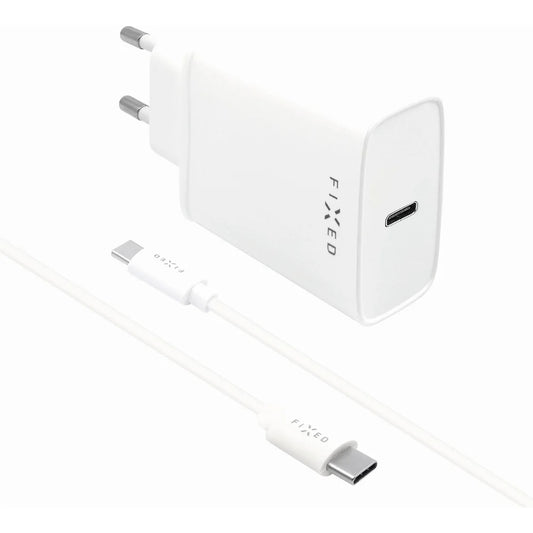 Netwerkoplader met USB-C Kabel Fixed, 20W, 3A, 1 x USB-C, Wit