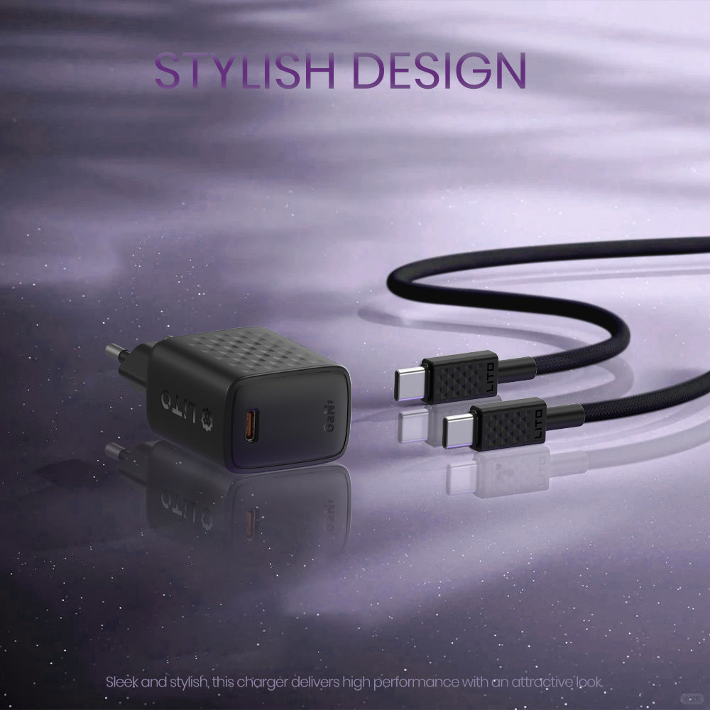 Lito LC17 Netwerkoplader, 30W, 3A, 1 x USB-C, Zwart