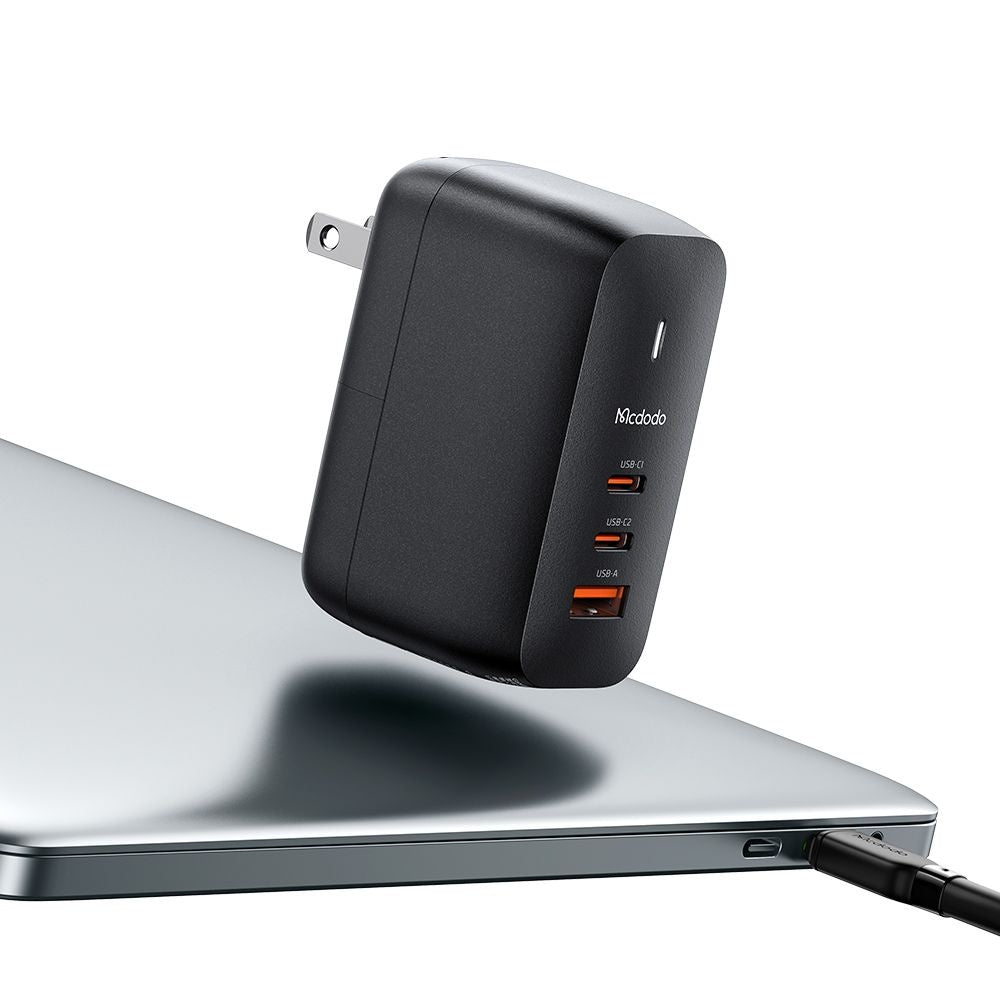 Netwerkoplader met USB-C Kabel McDodo CH-8442 Mecha Travel, 65W, 5A, 1 x USB-A - 2 x USB-C, Zwart
