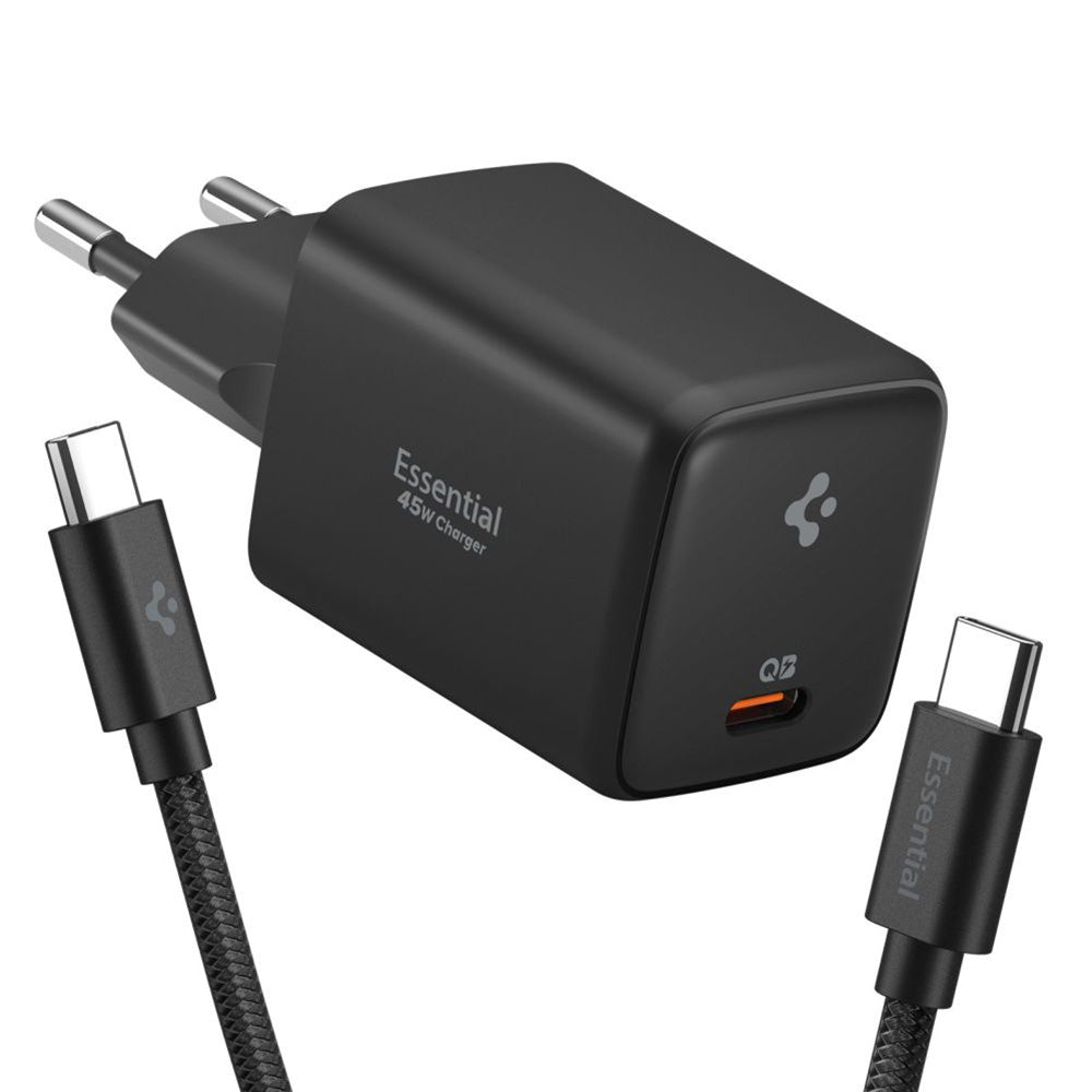 Netwerkoplader met USB-C Kabel Spigen EE451EU Essential, 45W, 3A, 1 x USB-C, Zwart ACH09474