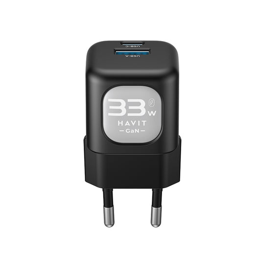 Netwerkoplader HAVIT UC230, 33W, 3A, 1 x USB-A - 1 x USB-C, Zwart Grijs