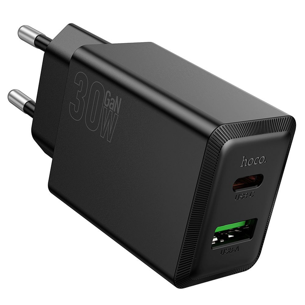 Netwerkoplader HOCO N71, 30W, 3A, 1 x USB-A - 1 x USB-C, Zwart