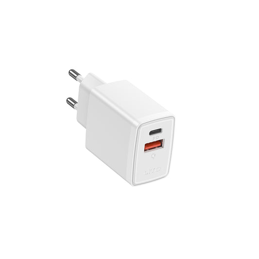 Netwerkoplader Lito LC09, 20W, 3A, 1 x USB-A - 1 x USB-C, Wit
