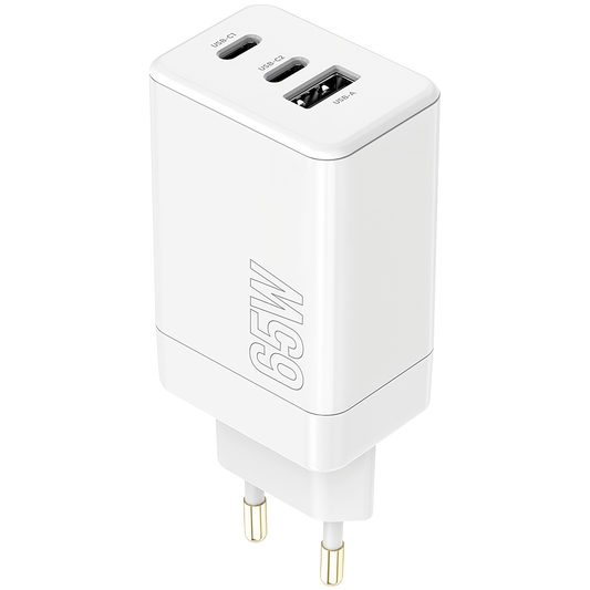 MaXlife Netwerkoplader MXTC-08-65ACC, 65W, 3,25A, 1 x USB-A - 2 x USB-C, Wit
