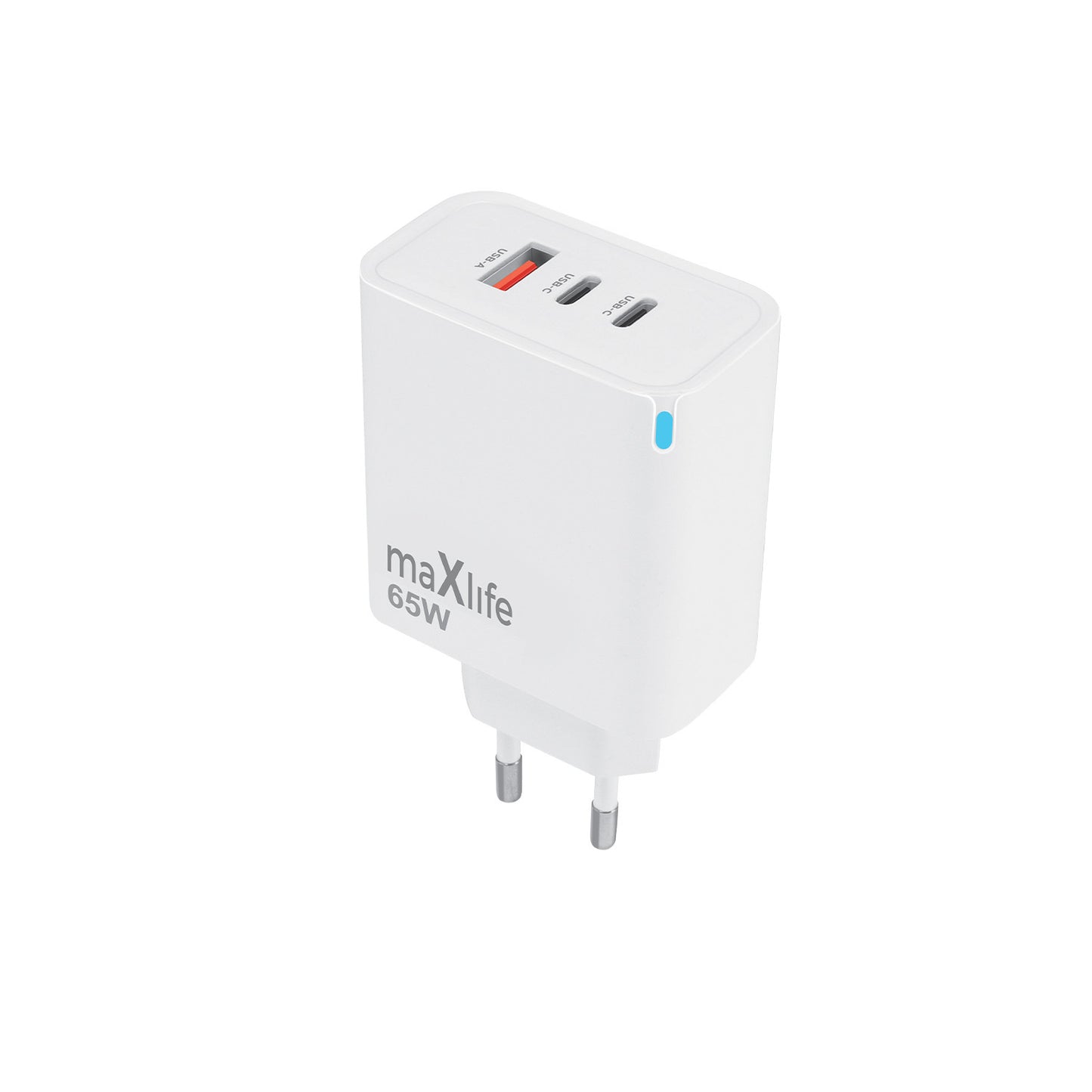 Netwerkoplader MaXlife MXTC-09-65ACC, 65W, 3.25A, 1 x USB-A - 2 x USB-C, Wit