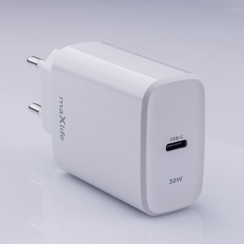 MaXlife MXTC-10-30C Netwerkoplader, 30W, 3A, 1 x USB-C, Wit